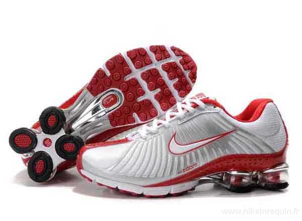 Hommes Nike Shox R4 625 Blanc Rouge